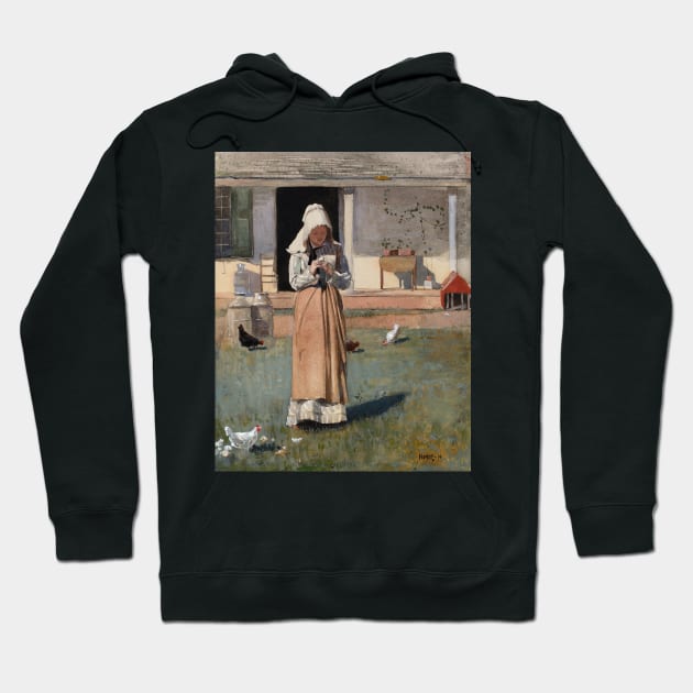 A Sick Chicken by Winslow Homer Hoodie by Classic Art Stall